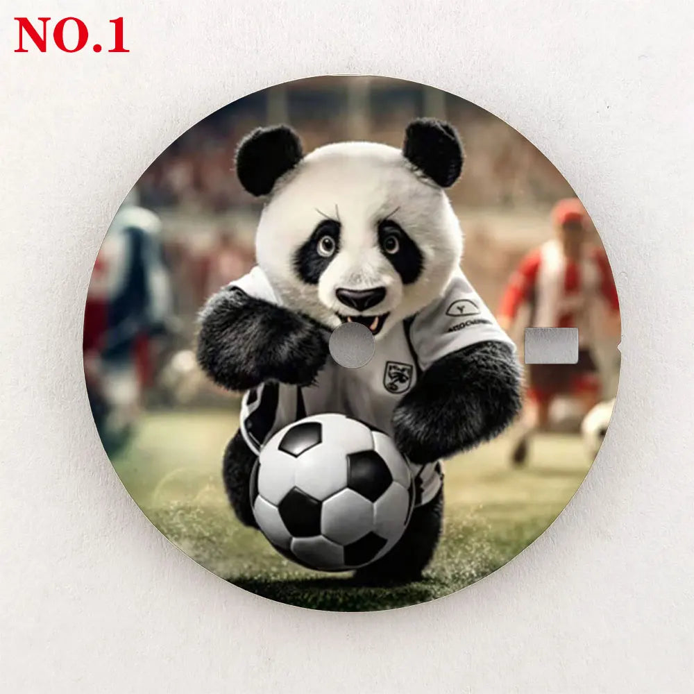 Watch dial 28.5mm NH35 dial custom-made Panda Warrior dial, color printing, watch components are suitable for NH35/36 movement