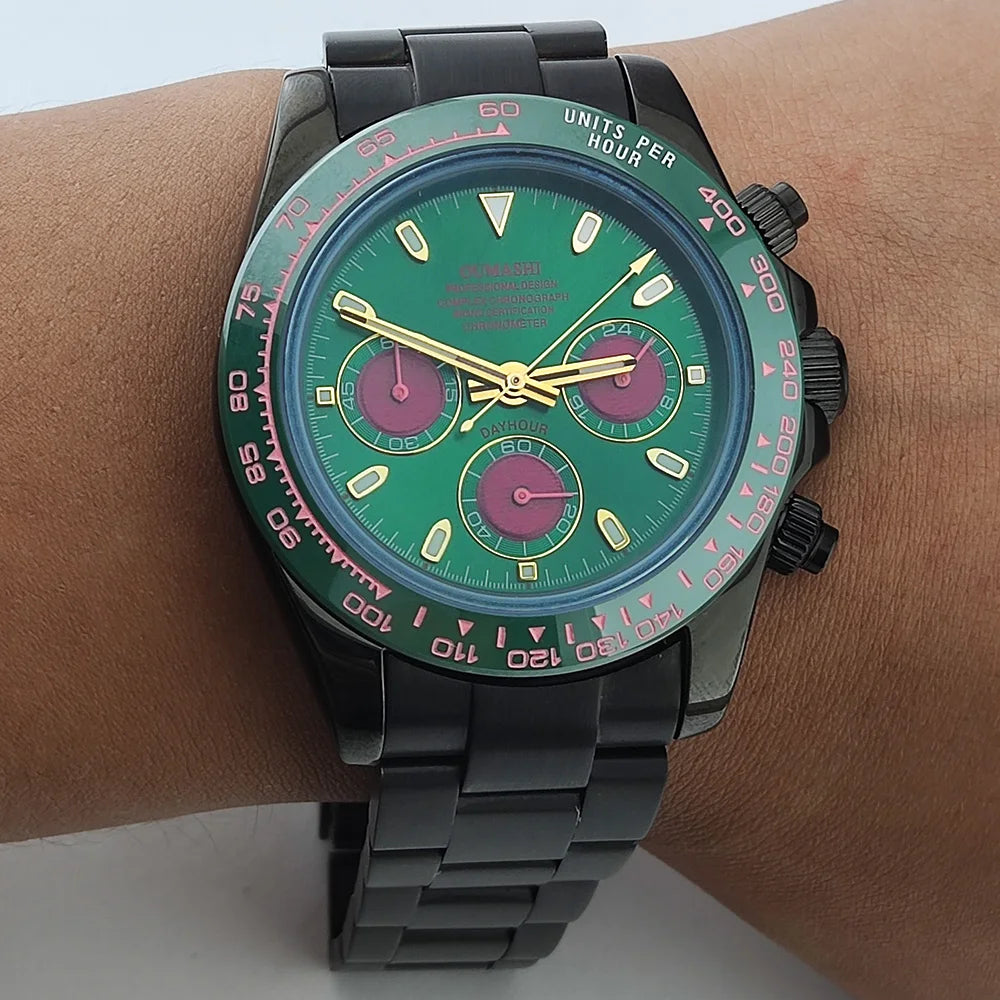 luxury 39.3mm watches VK63 Watch New Custom dial Men's watch Luxury quartz watch VK63 Sport Chronograph Sapphire Glass watch men