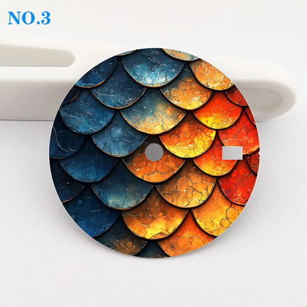 The 28.5mm dragon scale pattern dial NH35 dial creative color-printed series dial is suitable for NH35/36 movement watch accesso