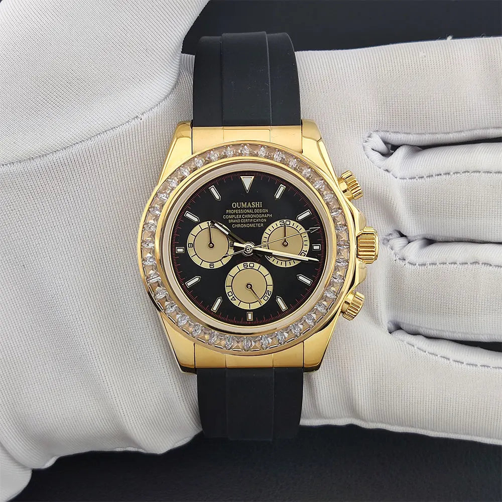 Luxury watches gold Chronograph Equation Racing Men Automatic Mechanical Watch Waterproof 10ATM Sapphire 4801 4130 Movement