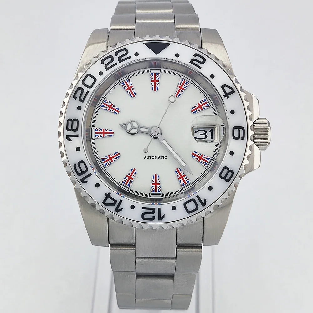 NH35 Watch 40.8mm Men's watch Super Luminous Flag Dial Stainless Steel sapphire Glass Men's luxury watch waterproof 10ATM
