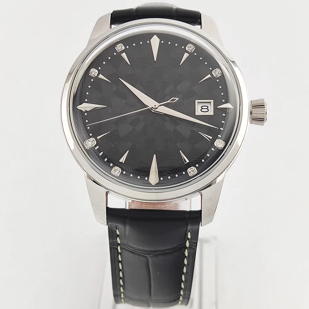40.5mm Men's fashion watch Gemstone Series NH35 Automatic mechanical Men's Watch 10ATM Mineral glass waterproof leather strap