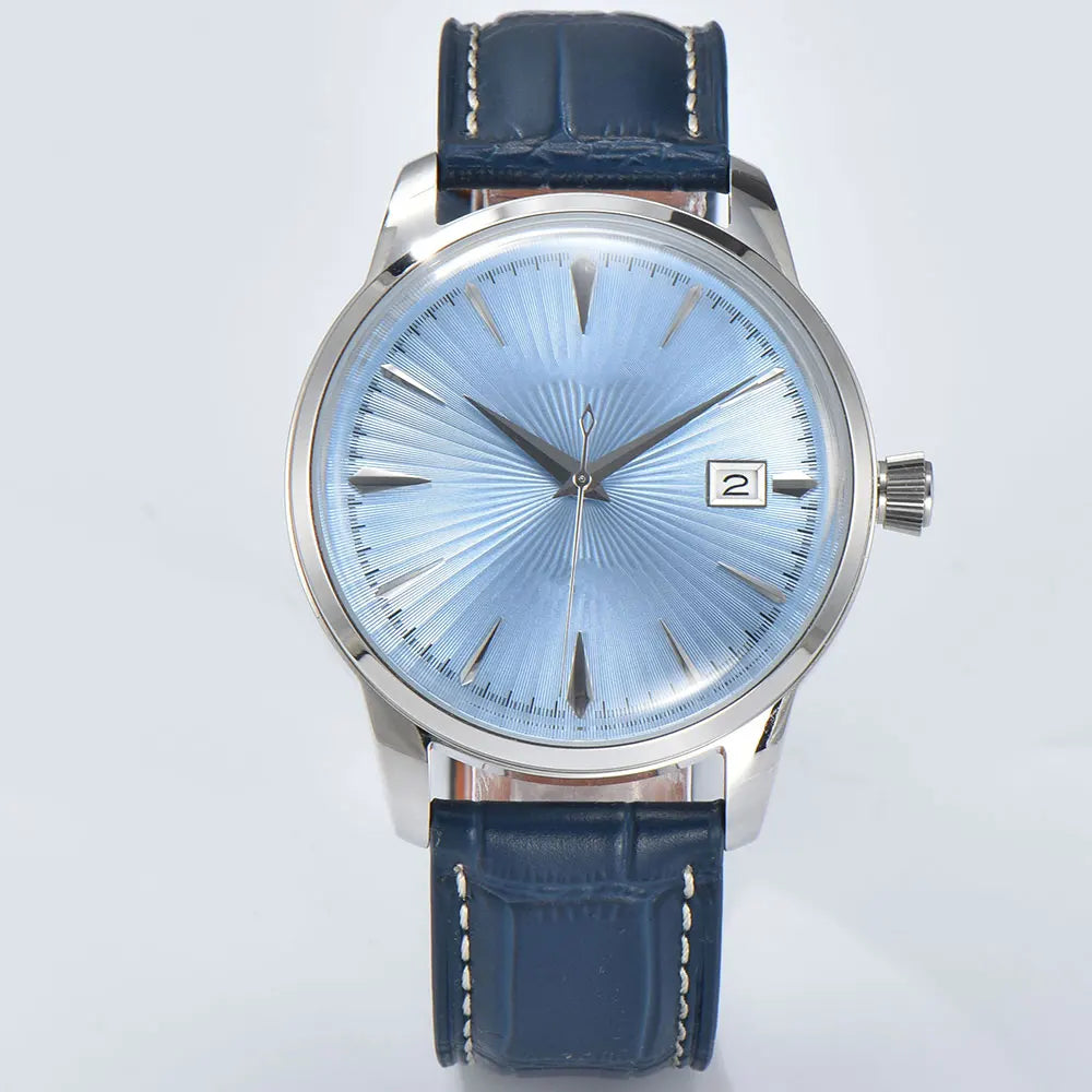 Cocktail watch 40.5mm watch Gemstone Series NH35 Automatic mechanical Men's Watch 10ATM Mineral glass waterproof leather strap
