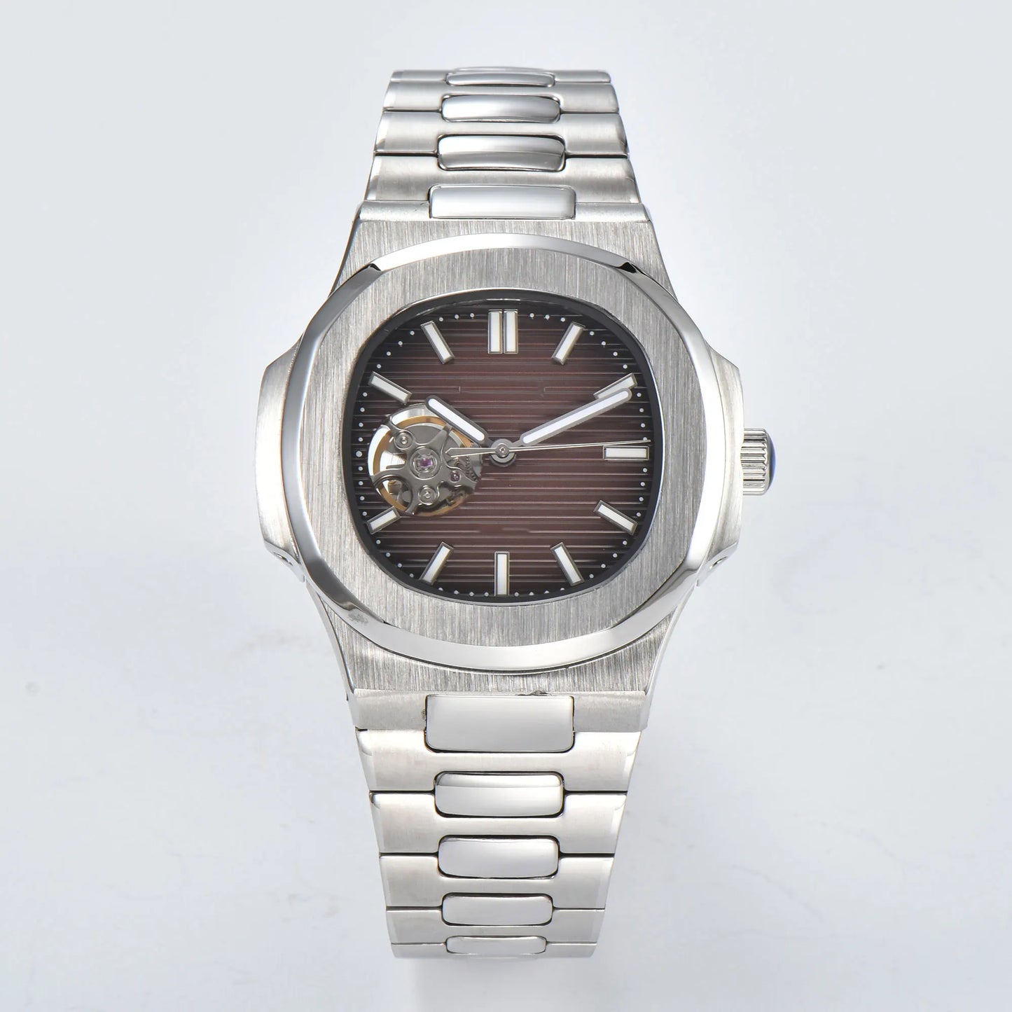 Automatic NH38a Watch 43mm Men's Watch Mechanical Hollow Watch 316L Stainless steel sapphire glass shell waterproof watch 10ATM