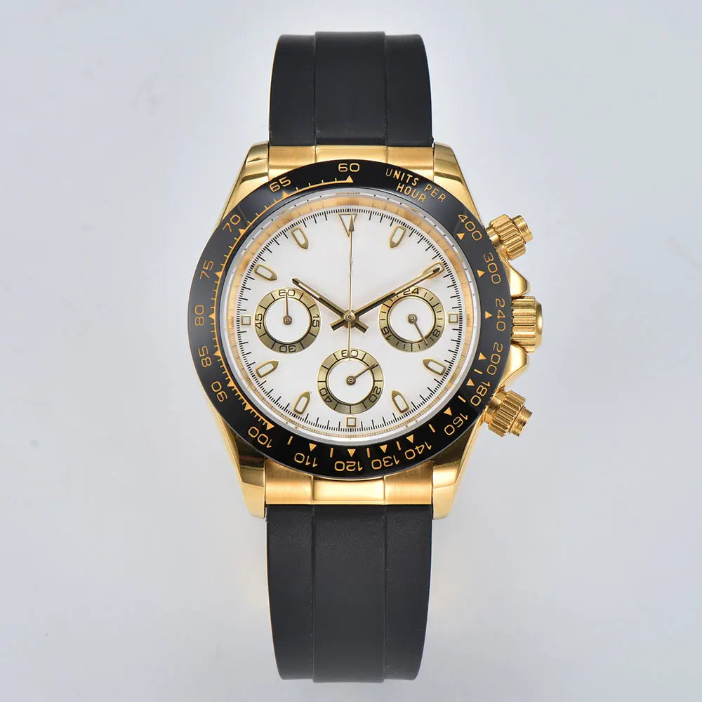 VK WATCH Luxury 39mm quartz Chronograph Business Watch Men's VK Series 63 Sport Sapphire Glass Gem dial Ceramic bezel insert