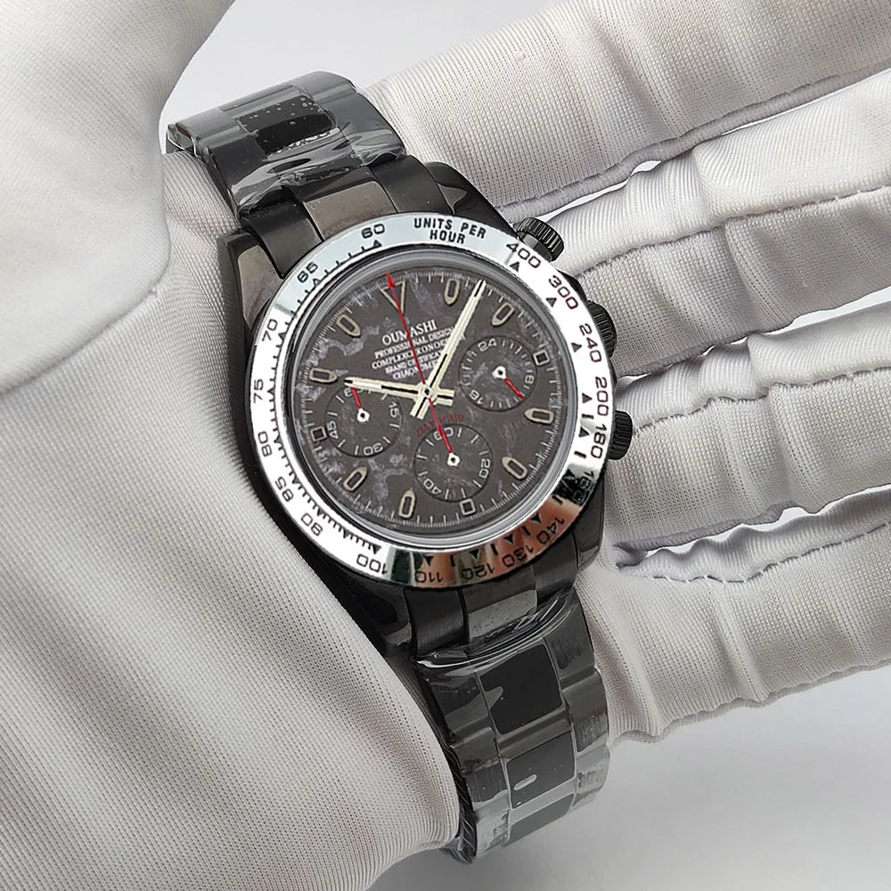 VK63 WATCH Luxury 39mm quartz Chronograph Business Watch Men's VK Series 63 Sport Sapphire Glass Ceramic bezel insert men watch