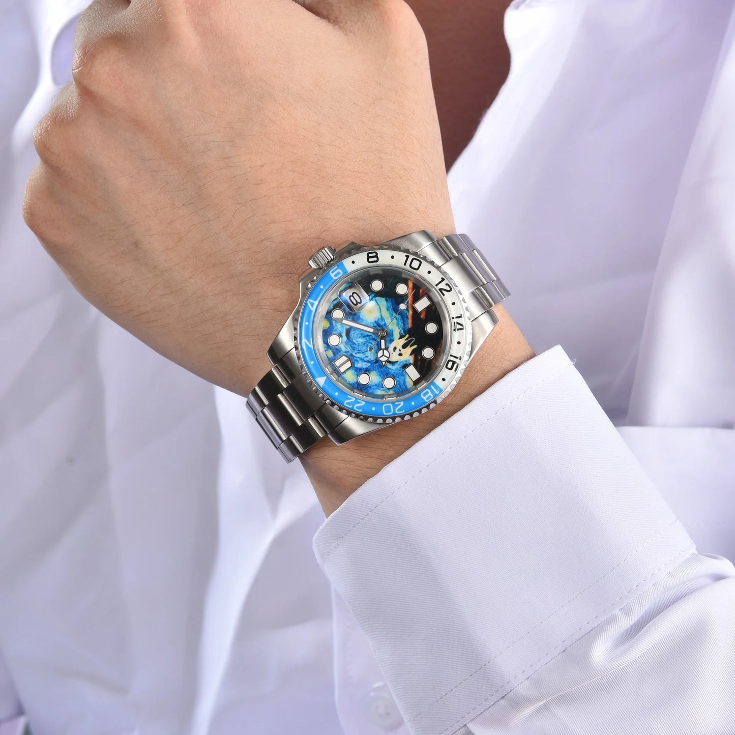 watch 40mm Diver's men NH35A automatic mechanical watch Stainless steel case sapphire glass waterproof 10atm C3 watch
