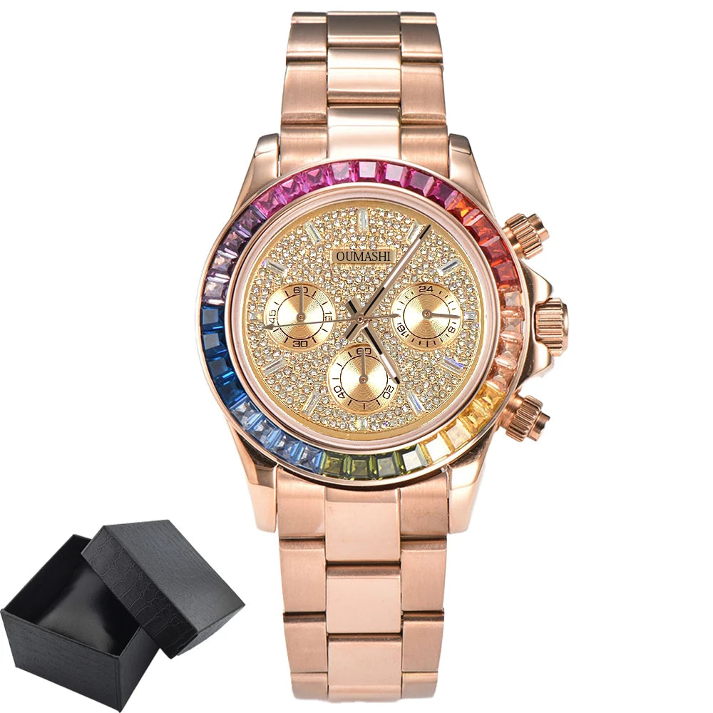 customized VK63 Watch Chronograph Sapphire glass stainless steel waterproof case gemstone case Men sports watch VK63 Watch dial
