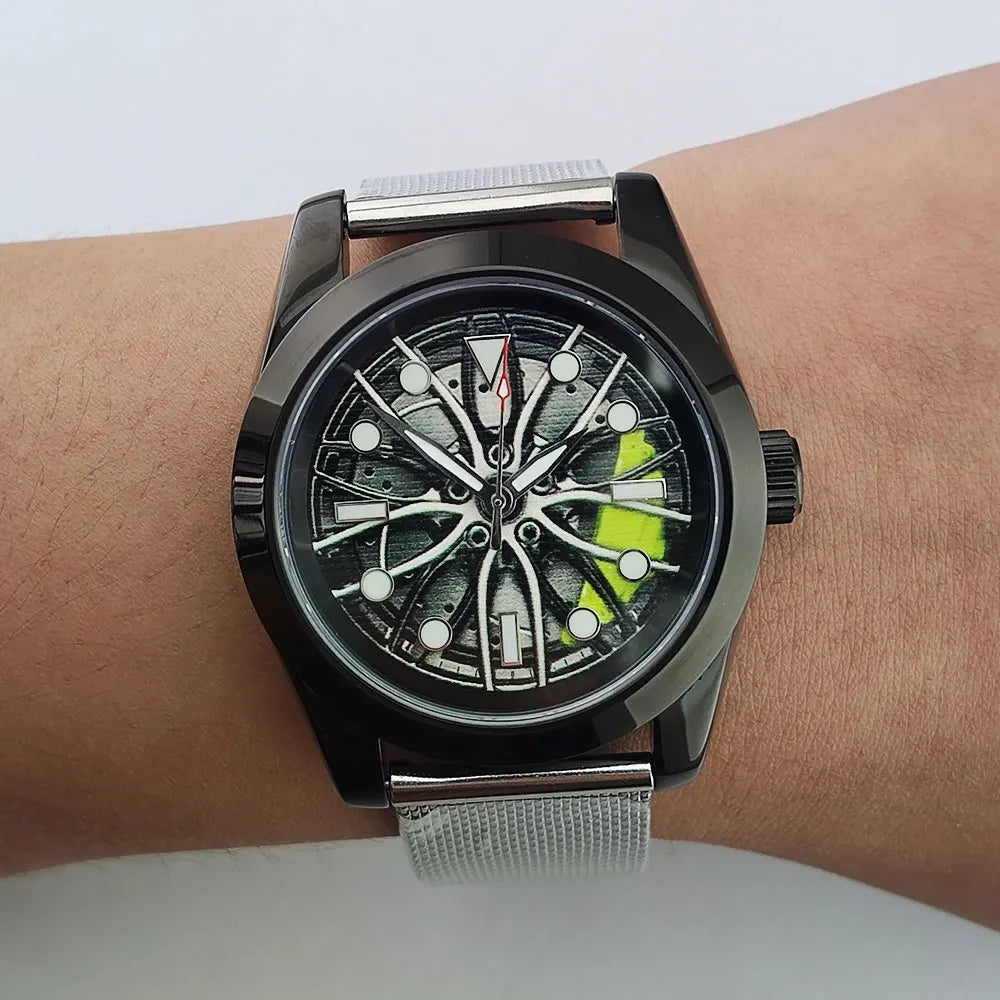 NH35 WATCH Men Watches Waterproof Rotary Sport Car Rim Man Luxury Watch Fashion Stainless Steel Men's mechanical watch