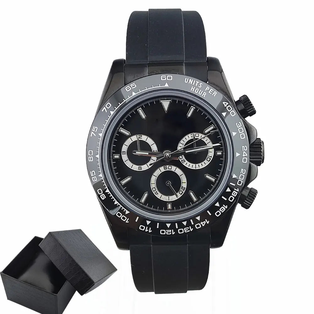 Luxury Multifunction Wristwatch black 4130 watch Men's automatic mechanical Watches for Men Chronograph Watch Sapphire Luminous