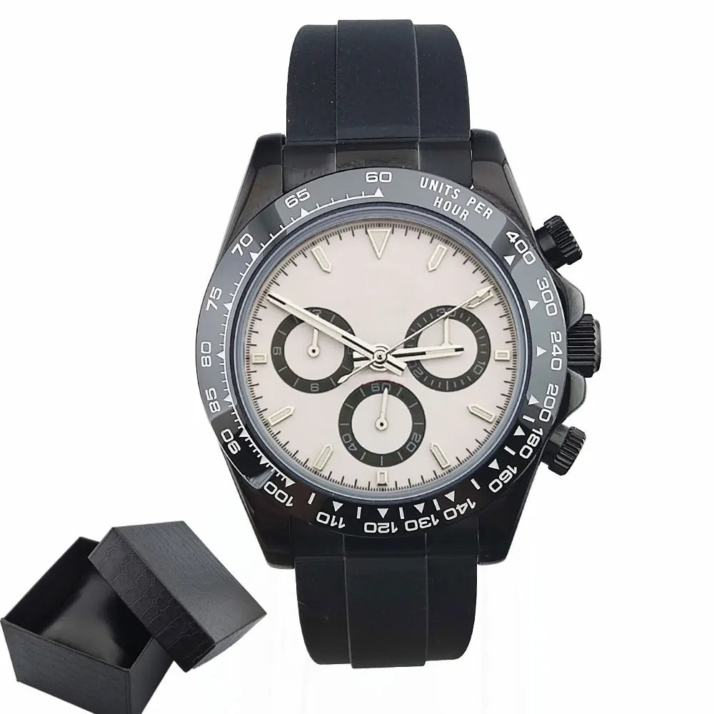 Luxury Multifunction Wristwatch black 4130 watch Men's automatic mechanical Watches for Men Chronograph Watch Sapphire Luminous