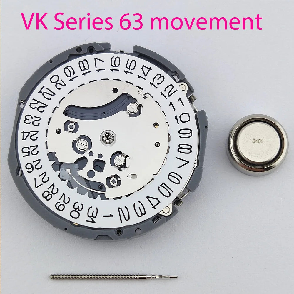 39mm Men's VK series63 Chronograph watch sapphire stainless steel waterproof 10ATM case Luminous solid case men's sports watch