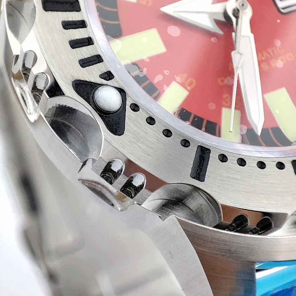 men watch NH36 movement 20ATM waterproof steel watch Men's Red teeth Sea monster automatic mechanical watch sports diving watch