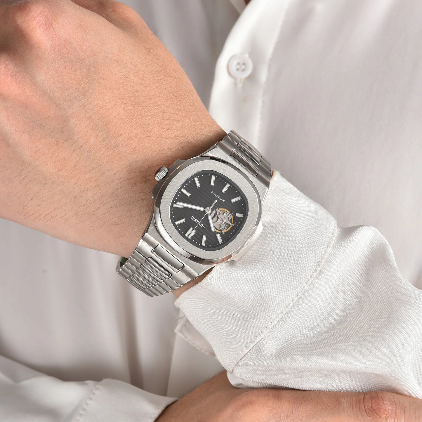 Automatic NH38a Watch 43mm Men's Watch Mechanical Hollow Watch 316L Stainless steel sapphire glass shell waterproof watch 10ATM