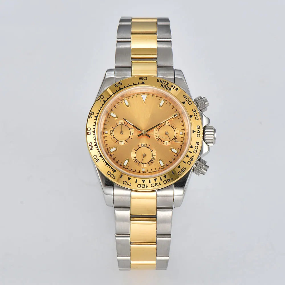 Luxury man 39.3mm quartz Chronograph Business Watch Men's VK Series 63 Sport Sapphire Glass Panda Dial Ceramic Bezel VK63 Watch