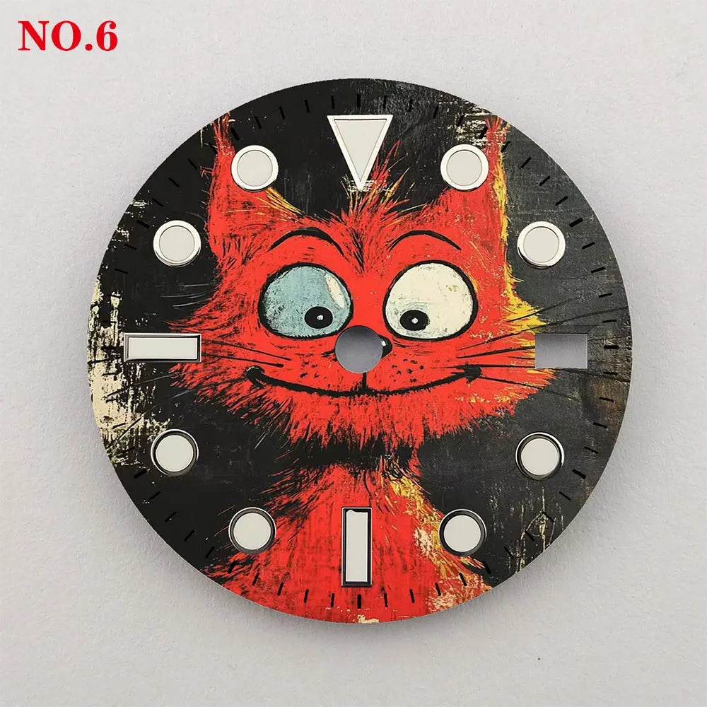 The 28.5mm animal element dial NH35 dial creative color-printed series dial is suitable for NH35/36 movement watch accessories