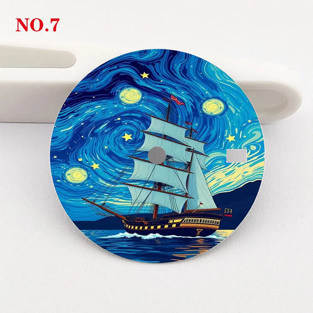 Voyage under the Starry Sky 28.5mm dial NH35 dial Creative color-printed dial is suitable for NH35/36 movement watch accessories