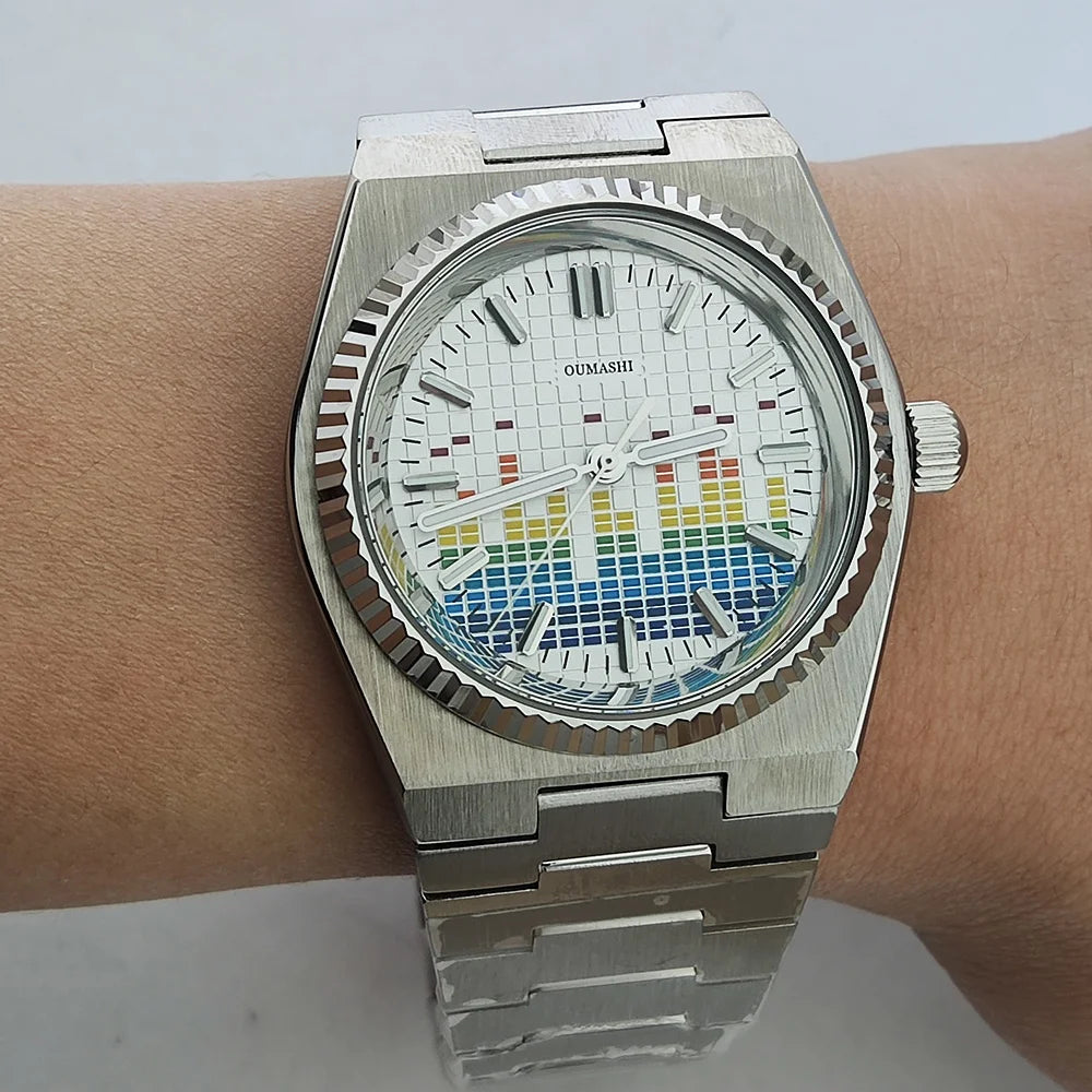 Watch Luxury 39.6mm Men's Mechanical Automatic Luminous C3 AR Sapphire glass NH35 100m waterproof Music Festival Watch for men