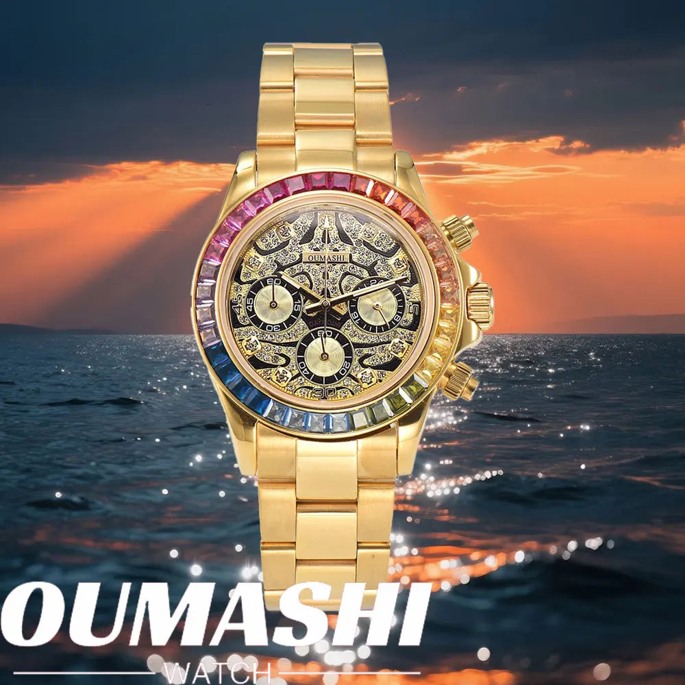 39.3mm Luxury Watch Men's Chronograph New GEMS watch Business Watch Men's VK63 Men's Chronograph watch VK63 Waterproof 10ATM