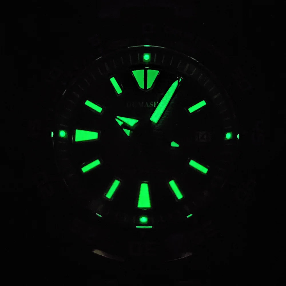 44mm Watch NH35 Sapphire glass luminous diving 200 meters dial 316L stainless steel automatic mechanical watch NH35 movement