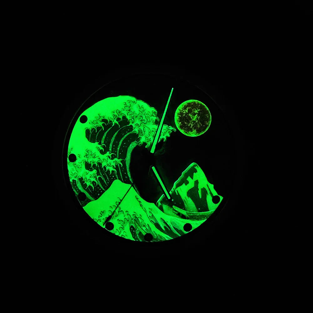42mm men's mechanical watch Wave Green Luminous Dial Luxury sapphire Glass MIYOTA 8215 Automatic Watch 10ATM Waterproof Watch