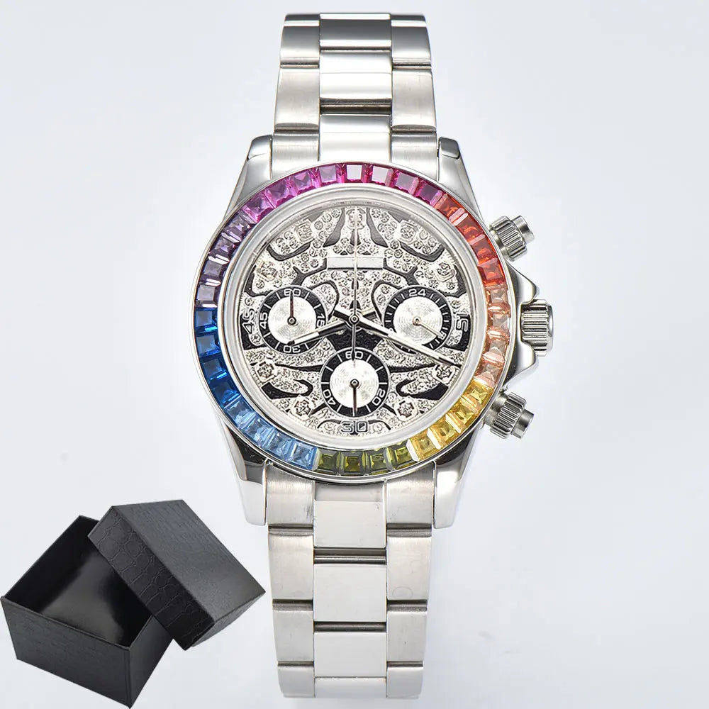 39.3mm Luxury Watch Men's Chronograph New GEMS watch Business Watch Men's VK63 Men's Chronograph watch VK63 Waterproof 10ATM