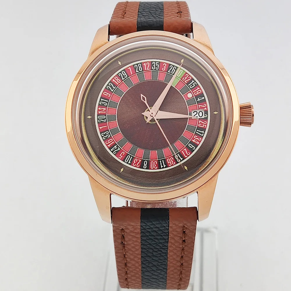 OUMASHI designs the new NH35A mechanical watch for men Russian Roulette Game Mineral Glass Diamond dial for men's watch