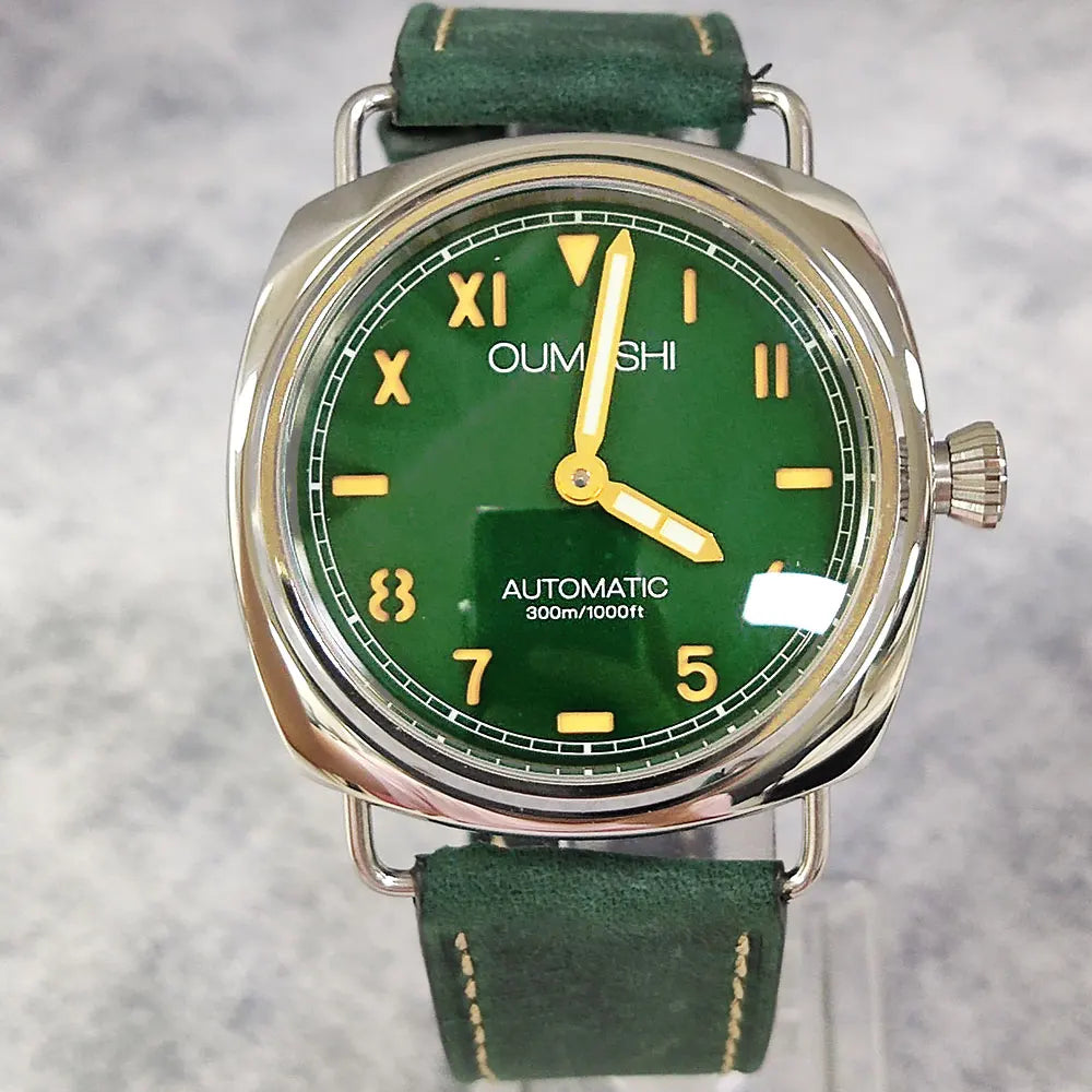 Watches 45mm Men's Manual Mechanical Watch FIT ST3600/eta6497 Movement Retro Style Luminous Mineral Glass 10ATM Water Resistance
