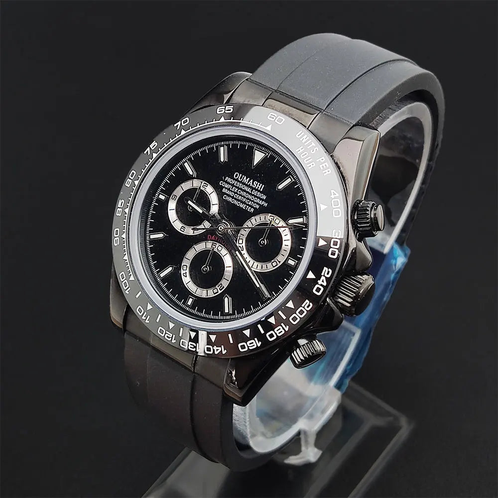 Luxury Multifunction Wristwatch black 4130 watch Men's automatic mechanical Watches for Men Chronograph Watch Sapphire Luminous