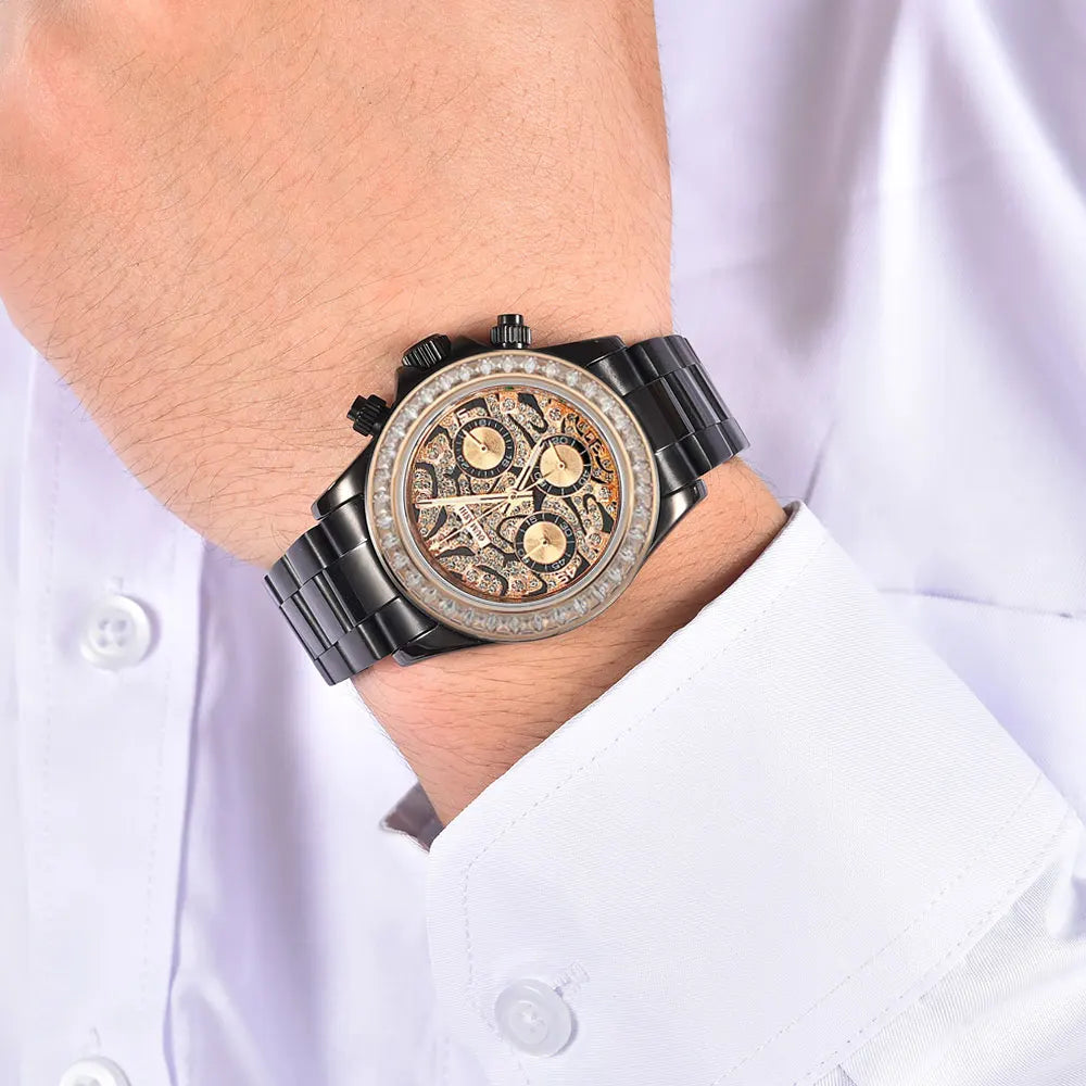 39.3mm Luxury Watches Men's Chronograph New gems watch Business Watch Men's VK63 Men's Chronograph watch VK63 Waterproof 10ATM