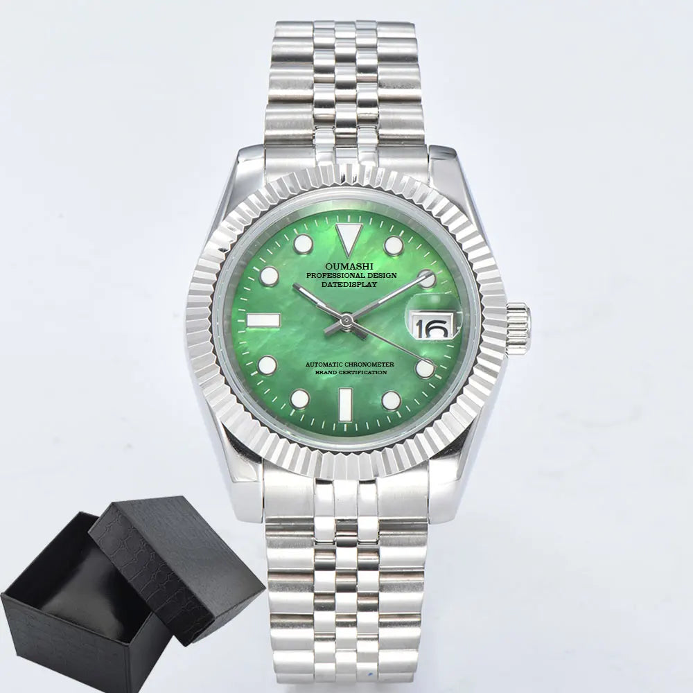 Watches 36mm 39mm NH35 watch Movement Purple Blue Green Gold Mother of Pearl 316 Stainless steel NH35a Mechanical watch for men