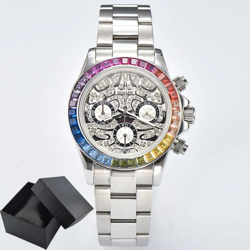 39.3mm Luxury Watch Men's Chronograph New GEMS watch Business Watch Men's VK63 Men's Chronograph watch VK63 Waterproof 10ATM
