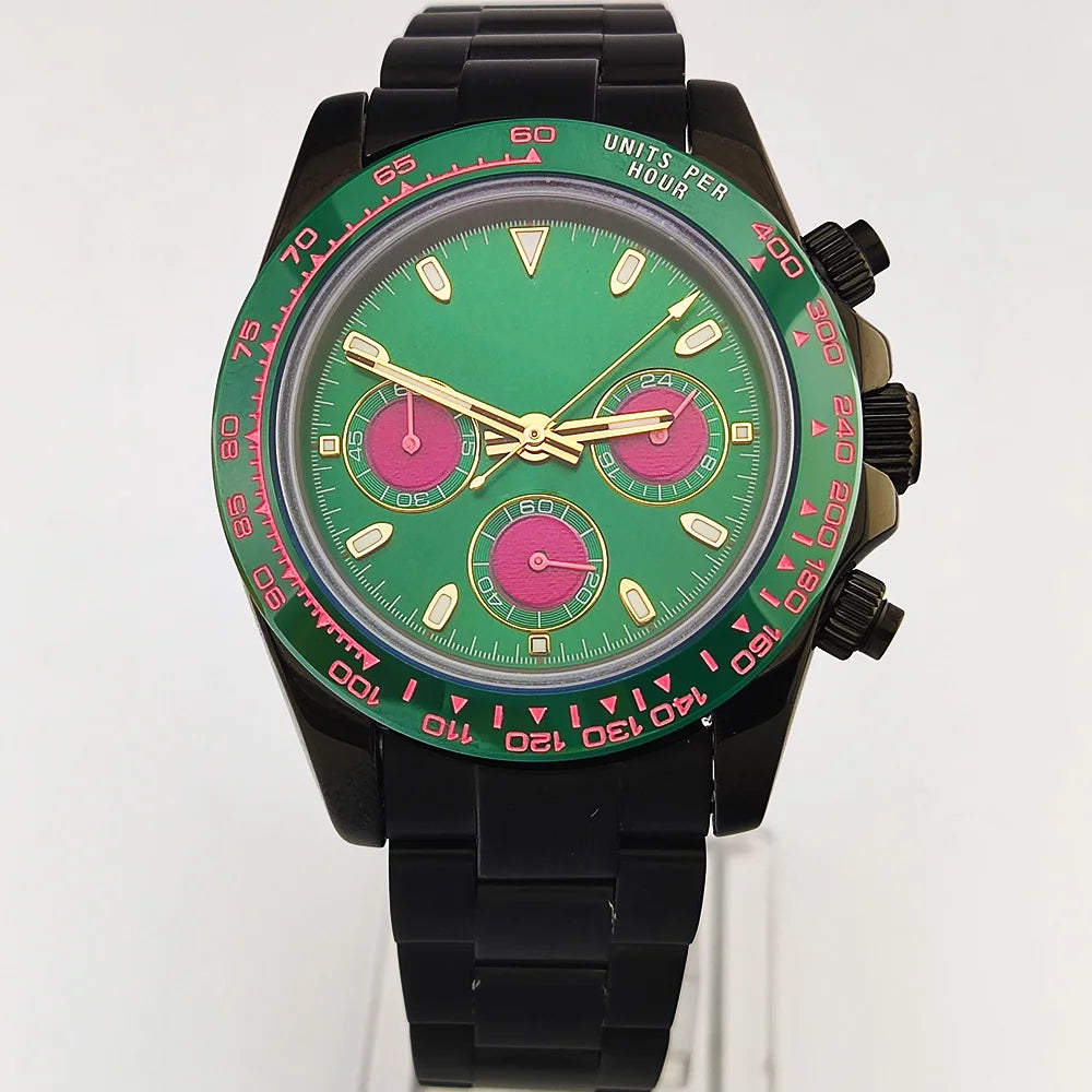 luxury 39.3mm watches VK63 Watch New Custom dial Men's watch Luxury quartz watch VK63 Sport Chronograph Sapphire Glass watch men