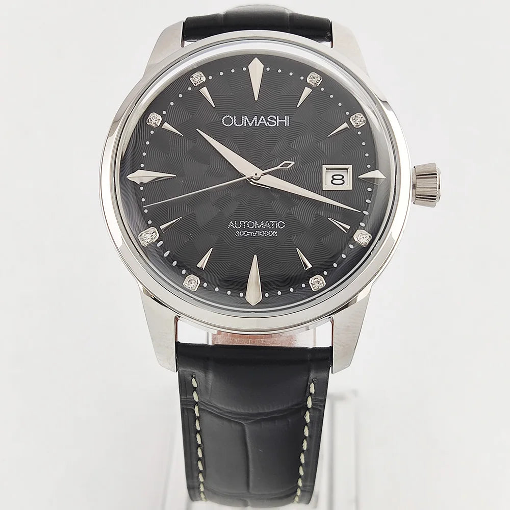 40.5mm Men's fashion watch Gemstone Series NH35 Automatic mechanical Men's Watch 10ATM Mineral glass waterproof leather strap