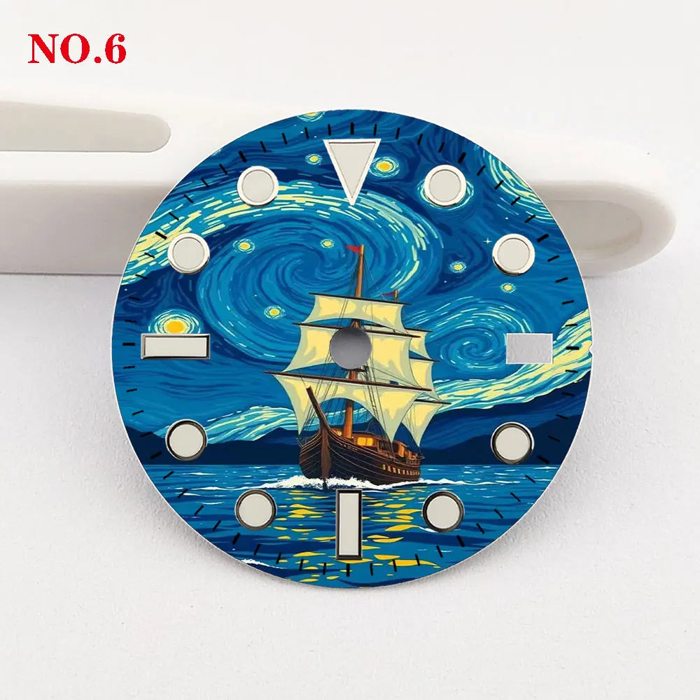 Voyage under the Starry Sky 28.5mm dial NH35 dial Creative color-printed dial is suitable for NH35/36 movement watch accessories