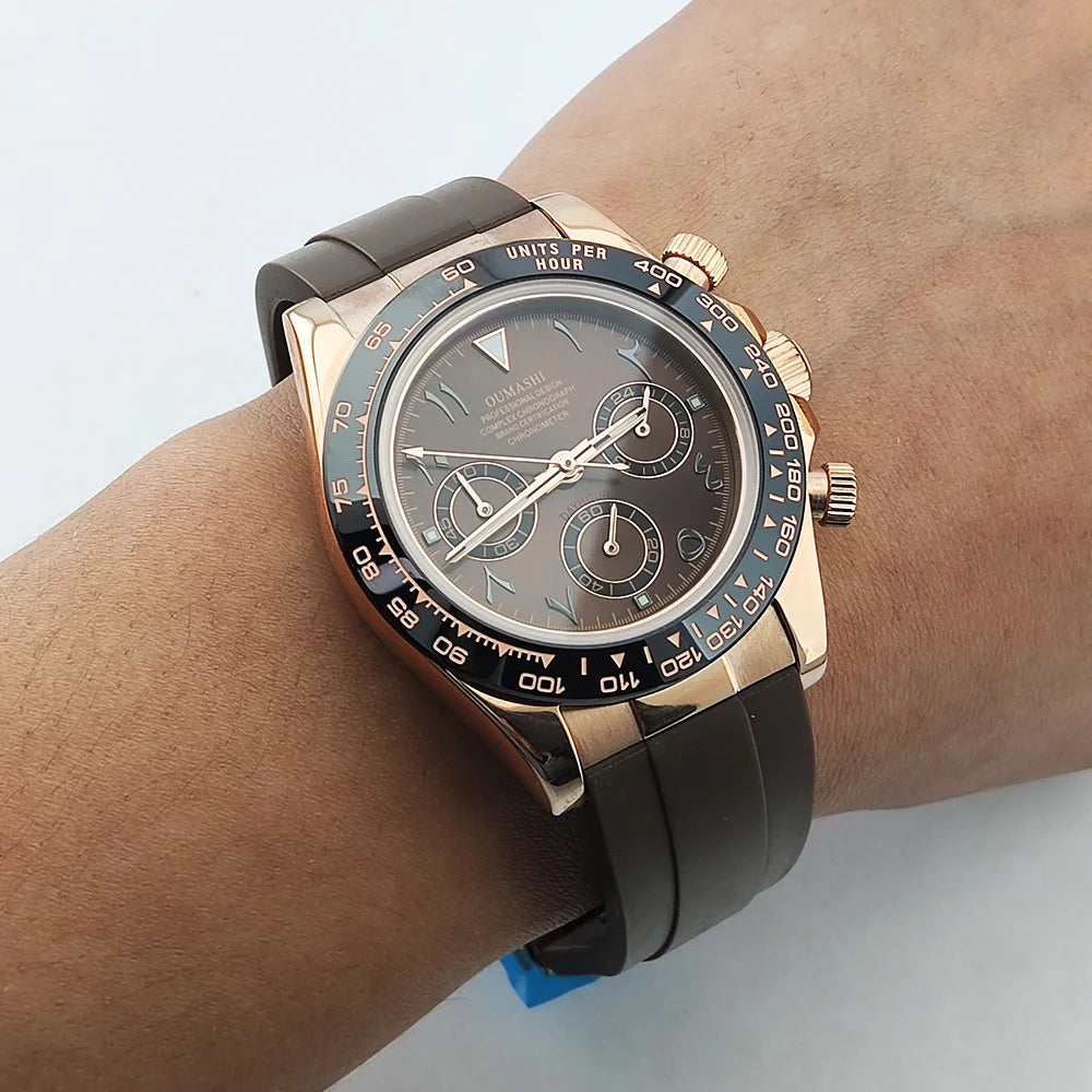 39.3mm VK Series 63 watch Men's watch Arabian Dial Men's watch Luxury Quartz watch VK63 Sport Chronograph Sapphire Glass watches