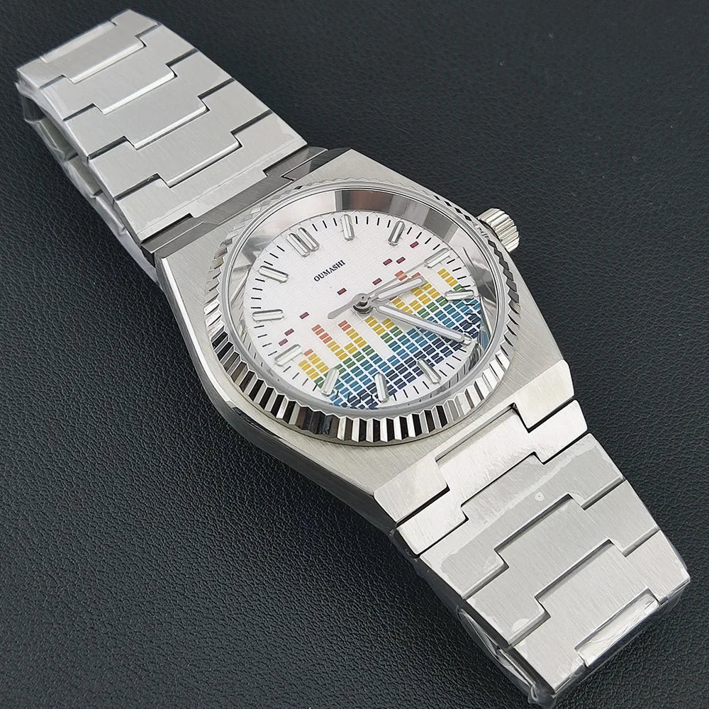 Watch Luxury 39.6mm Men's Mechanical Automatic Luminous C3 AR Sapphire glass NH35 100m waterproof Music Festival Watch for men