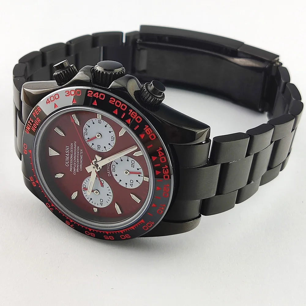 luxury 39.3mm watches VK63 Watch New Custom dial Men's watch Luxury quartz watch VK63 Sport Chronograph Sapphire Glass watch men