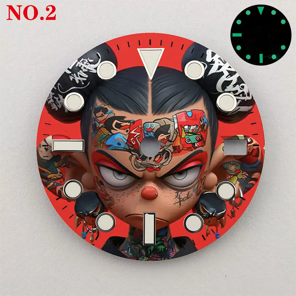 The 28.5mm dial NH35 dial creative color-printed series dial is suitable for NH35/36 movement watch accessories