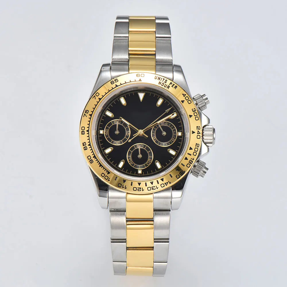 Luxury man 39.3mm quartz Chronograph Business Watch Men's VK Series 63 Sport Sapphire Glass Panda Dial Ceramic Bezel VK63 Watch