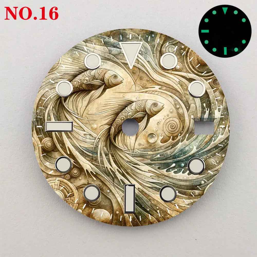 Watch dial NH35 28.5mm 12 zodiac custom dial color printing watch accessories are suitable for NH35/36 movement NH35 dial