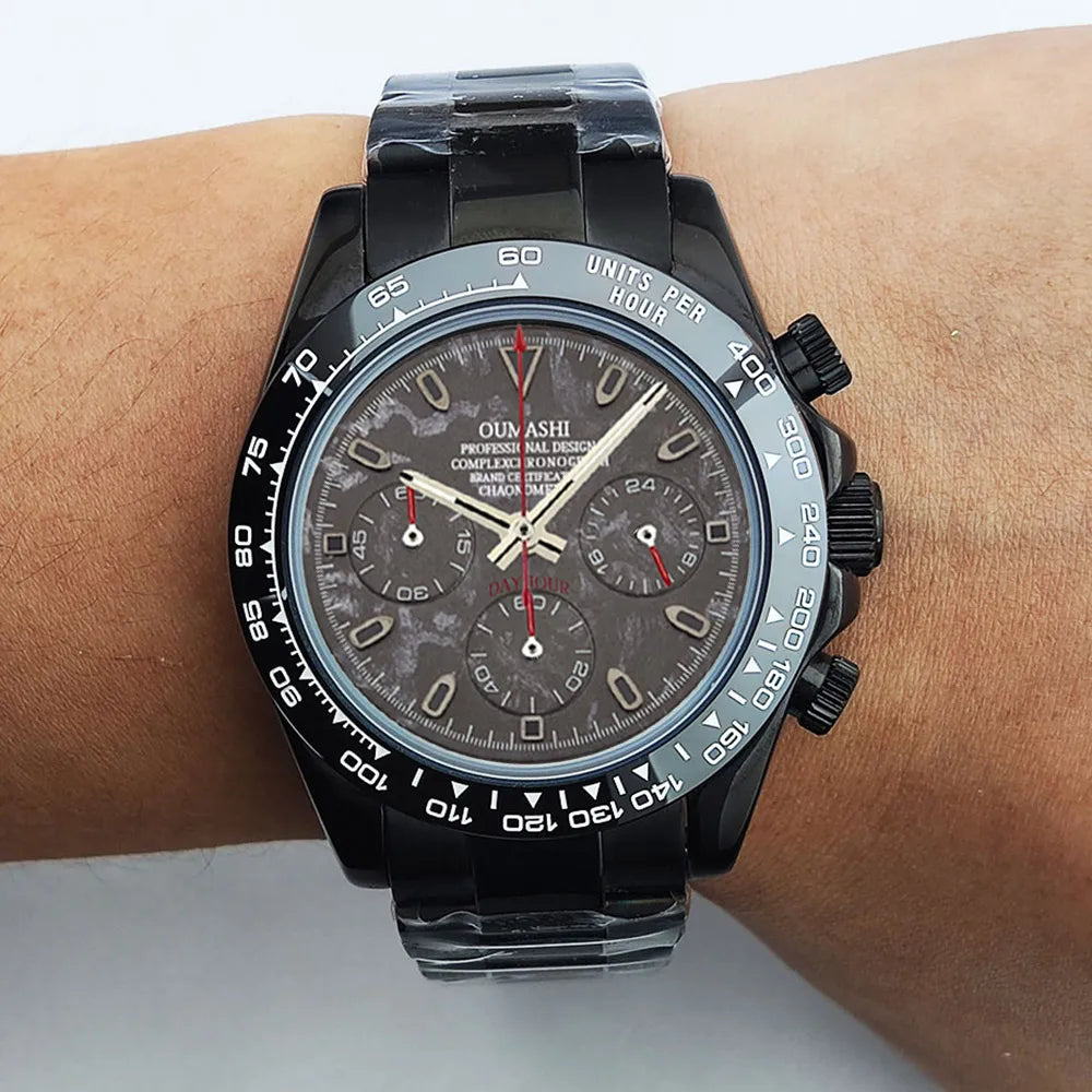 VK63 WATCH Luxury 39mm quartz Chronograph Business Watch Men's VK Series 63 Sport Sapphire Glass Ceramic bezel insert men watch