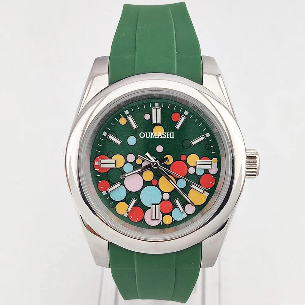36mm/39mm Men's and women watches color bubble watch NH35 Mechanical watch sapphire glass waterproof watch rubber bracelet 20mm