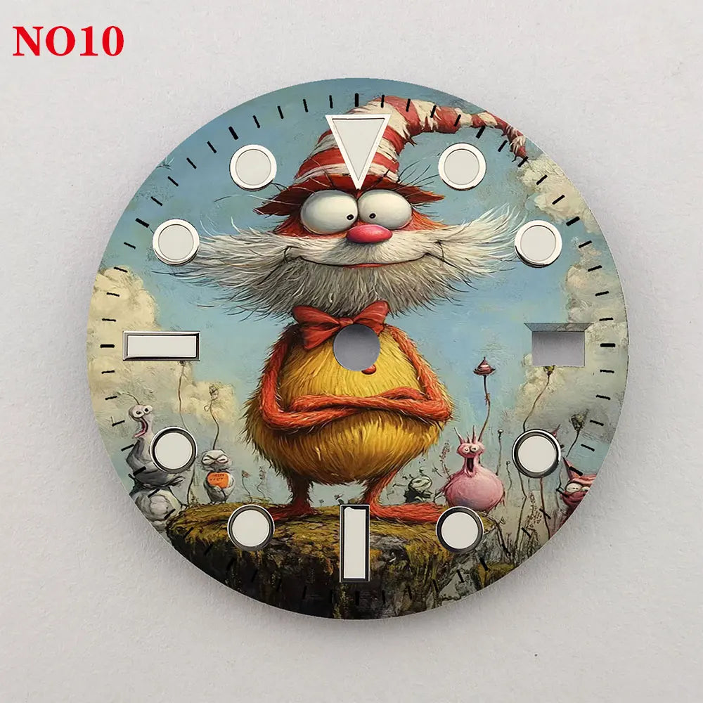 The 28.5mm animal element dial NH35 dial creative color-printed series dial is suitable for NH35/36 movement watch accessories