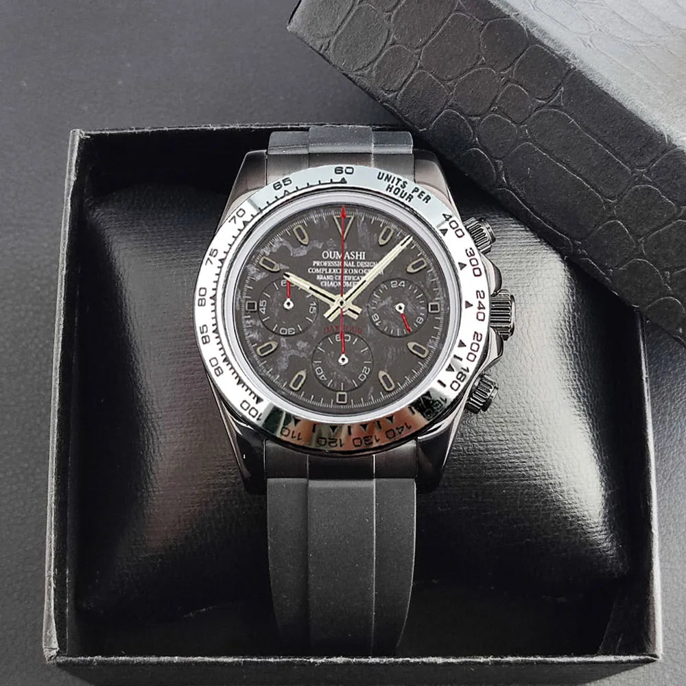 VK63 WATCH Luxury 39mm quartz Chronograph Business Watch Men's VK Series 63 Sport Sapphire Glass Ceramic bezel insert men watch
