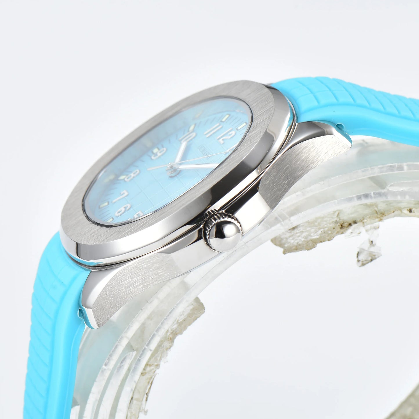 Men's Automatic Mechanical Watch NH35A Movement Stainless Steel Sapphire Glass Waterproof 10ATM Watch Rubber bracelet 21mm