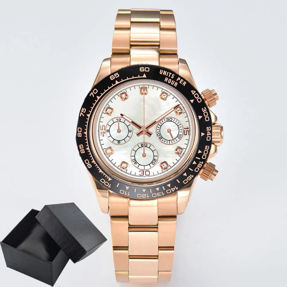 VK63 watches 39.3mm Luxury Watch Men's Chronograph New Men's watch vk63 case rose gold VK63 Men's Chronograph Waterproof 10ATM