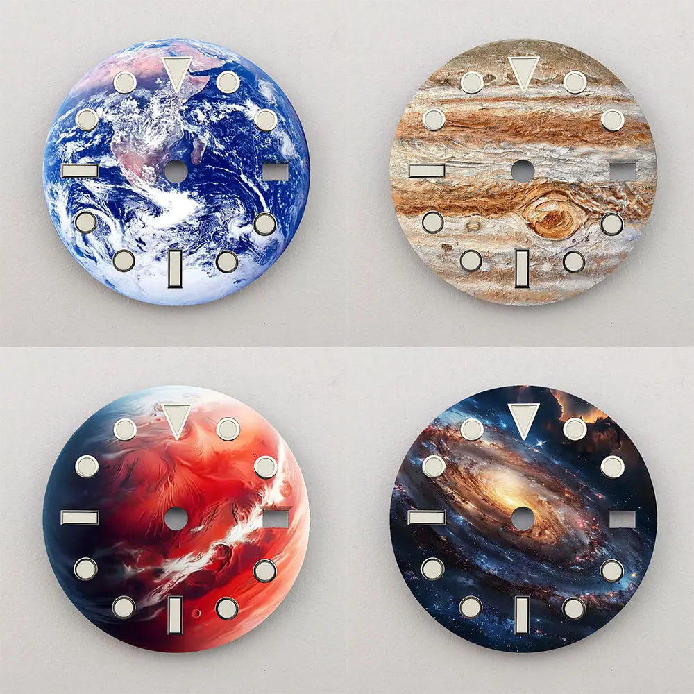 28.5mm dial NH35 dial Earth custom dial color printed watch components compatible with NH35/36 movement