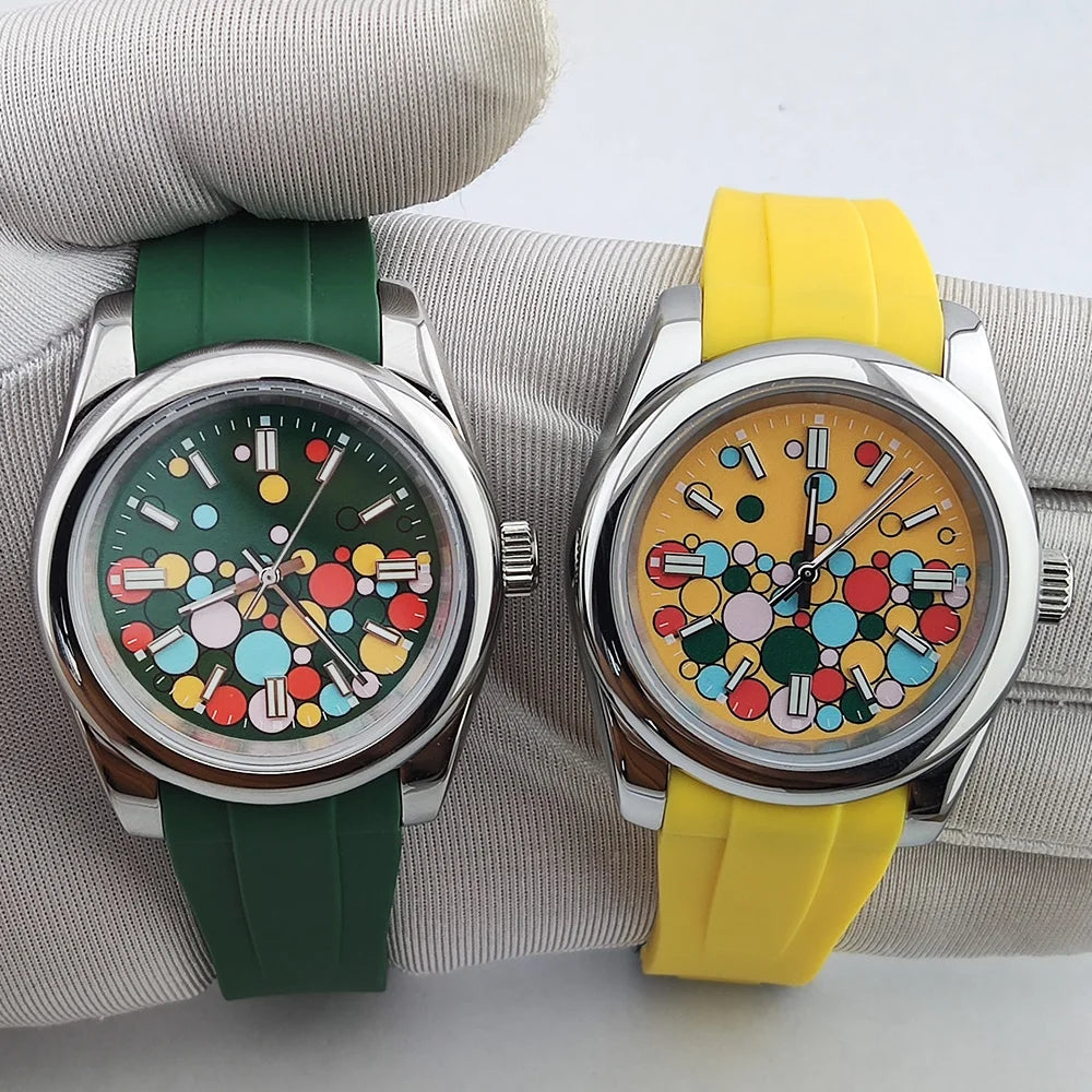 36mm/39mm Men's and women watches color bubble watch NH35 Mechanical watch sapphire glass waterproof watch rubber bracelet 20mm