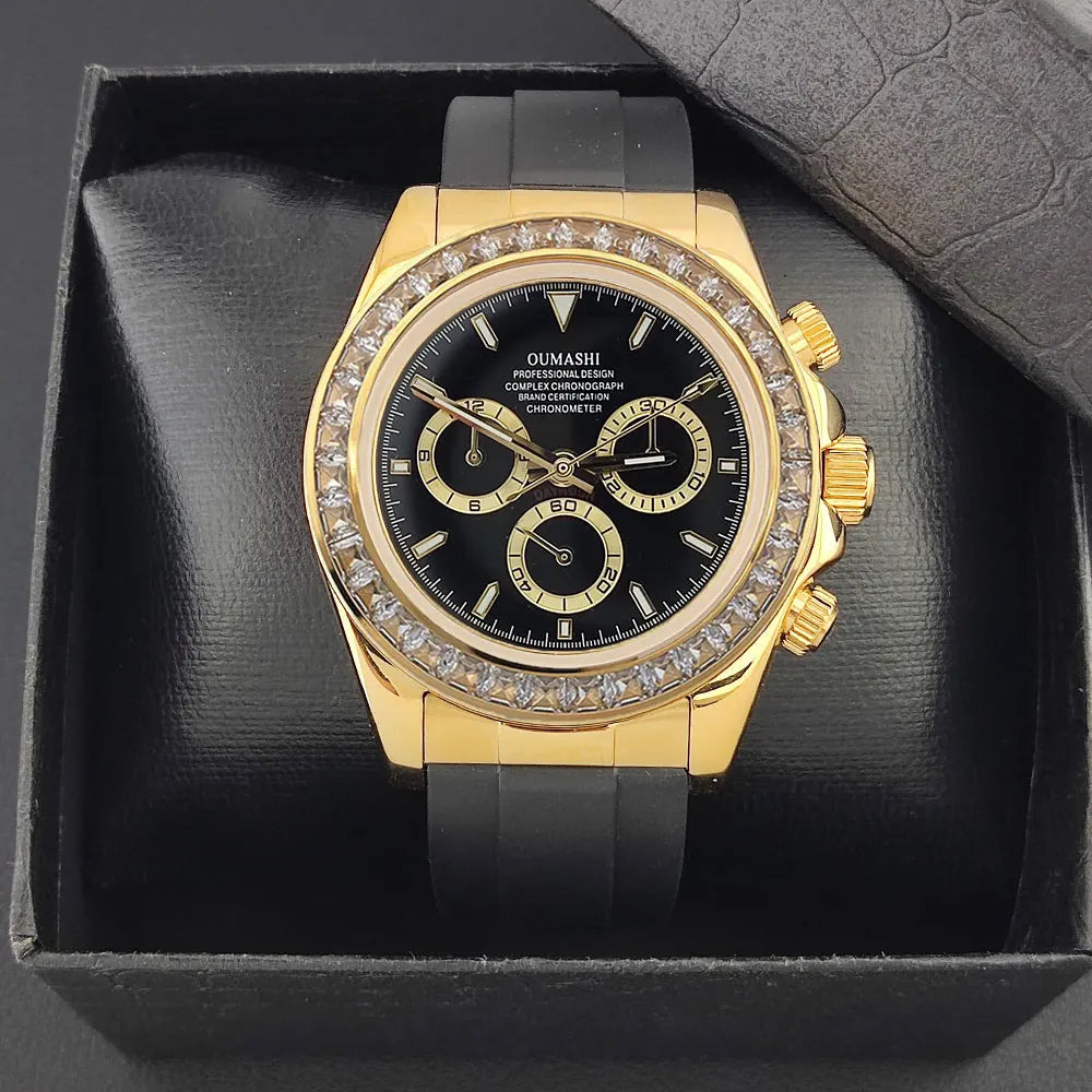 Luxury watches gold Chronograph Equation Racing Men Automatic Mechanical Watch Waterproof 10ATM Sapphire 4801 4130 Movement